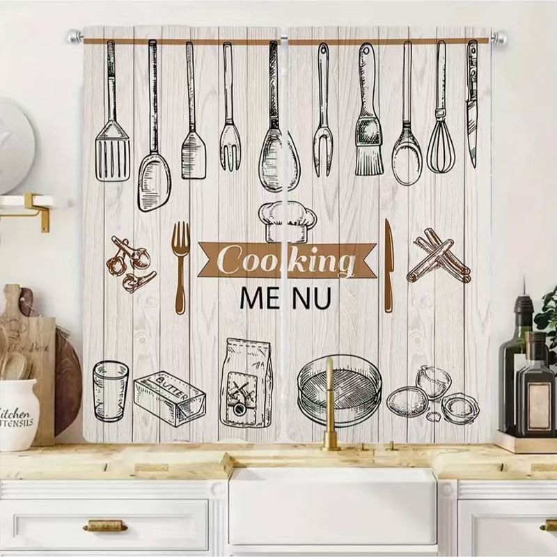 Home Cooking Youtube - ستائر مطبخ قصيرة من VIKAMA بتصميم
