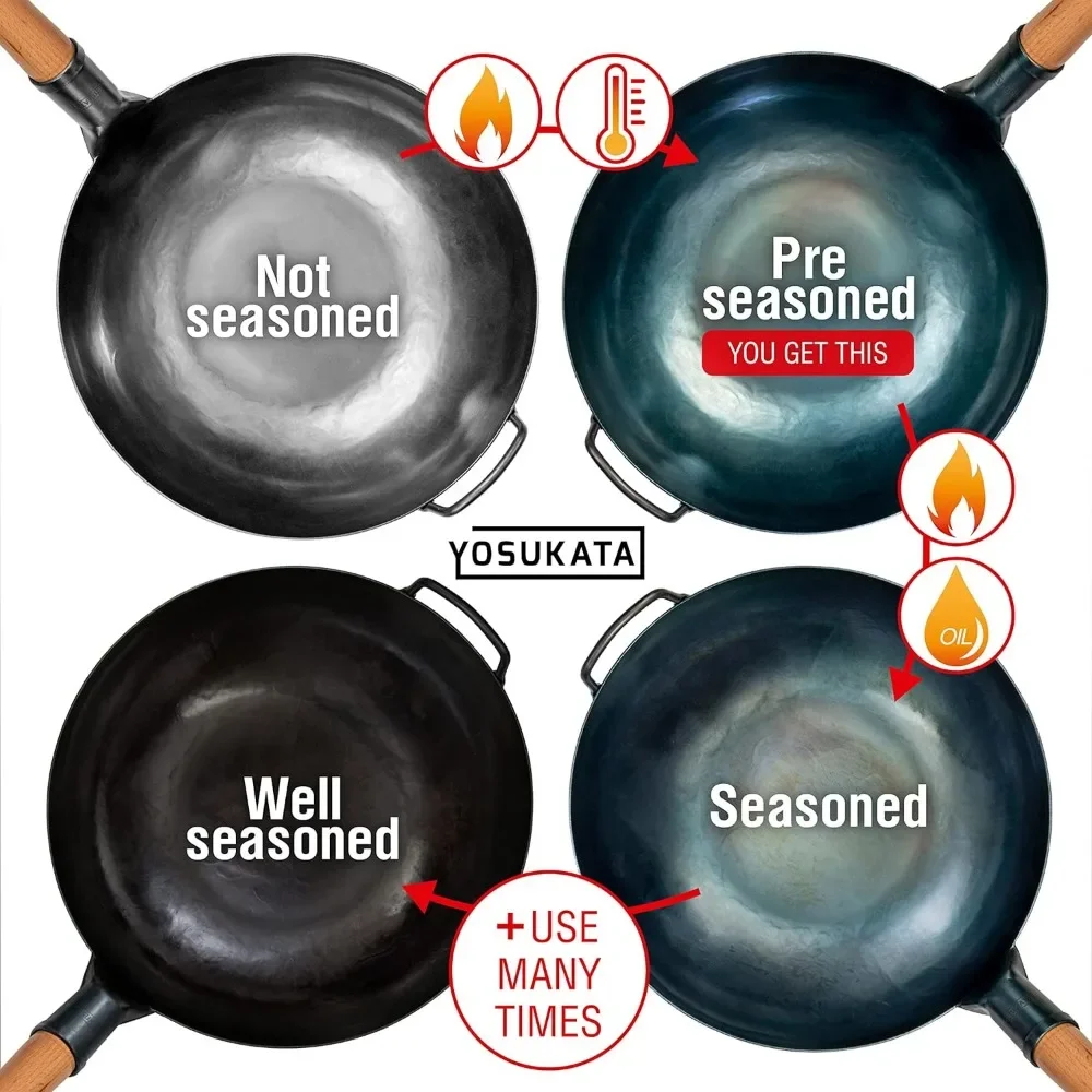 مقلاة مسطحة القاع - مقلاة من ا - مراجعة Wok Carbon Steel وسعره